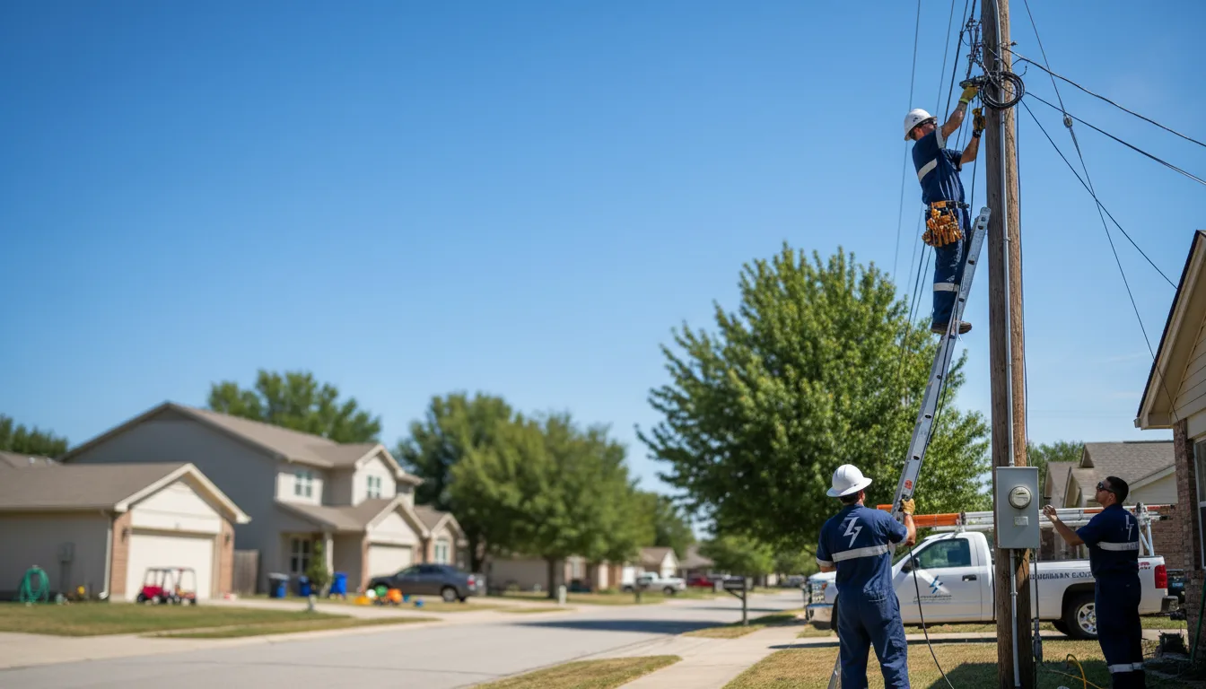 Residential electrician providing installation services in Marietta, TX